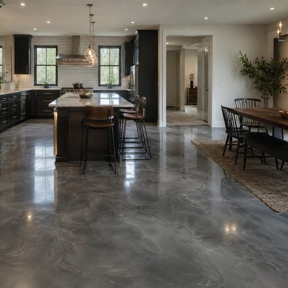 Plancher époxy quartz à Kirkland