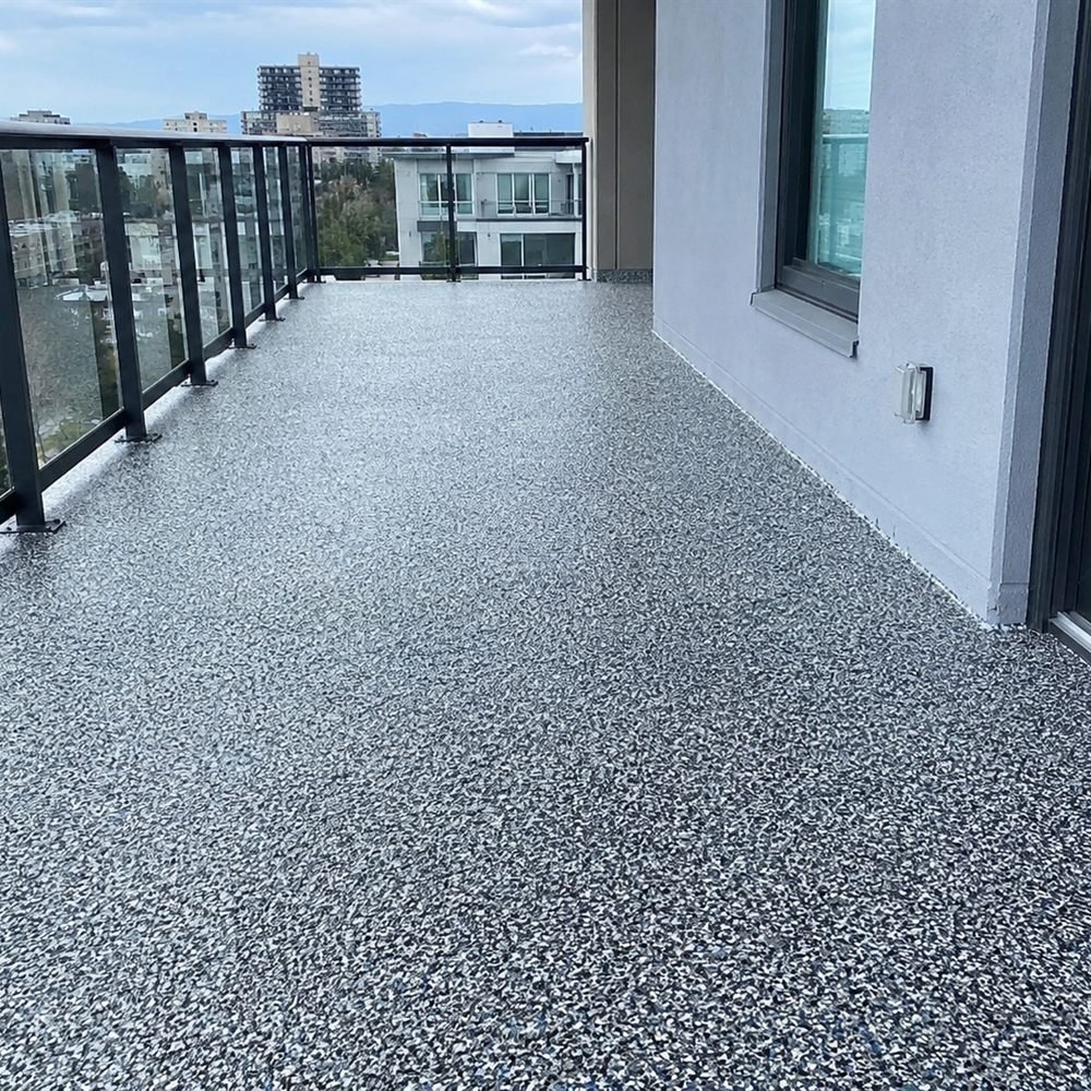 Plancher époxy Balcon extérieur à Kirkland