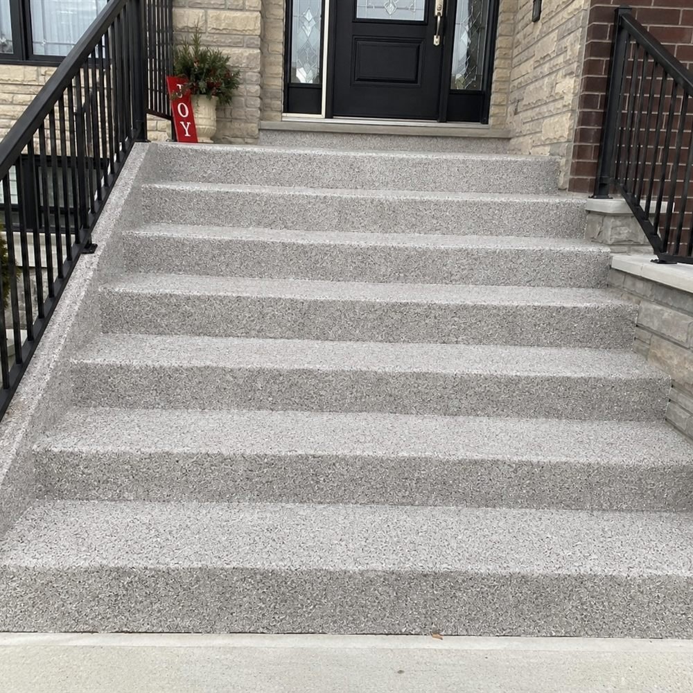 Plancher époxy Escalier d’entrée à Kirkland